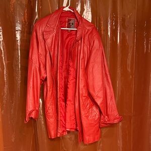 Women's Red Leather Jacket